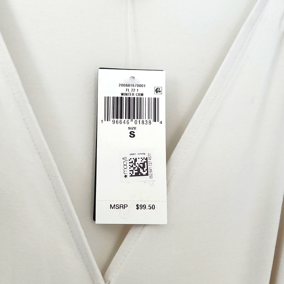 Ralph Lauren - Winter Cream Tie-Waist Loose Flowy Blouse/Top, Size S, NWT - Picture 6 of 7